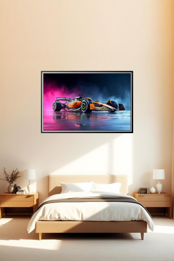 Formula 1 Race Car Poster – Futuristic Neon Racing Wall Art picture