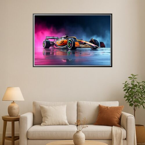 Formula 1 Race Car Poster – Futuristic Neon Racing Wall Art picture