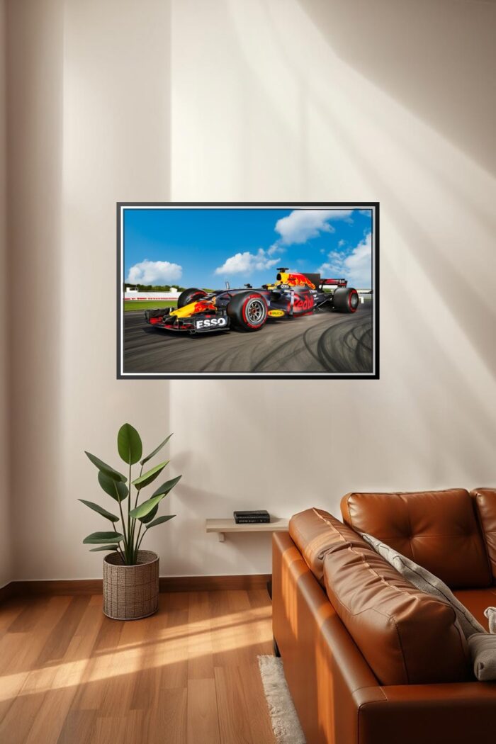 Racing Formula 1 Car Poster – Dynamic Track Wall Art picture