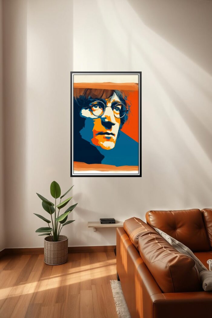 Pop Art Poster of Iconic John Lennon – Bold Retro Style Wall Art picture