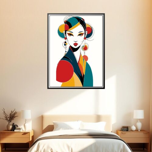 Modern Pop Art Asian Woman Portrait Poster picture