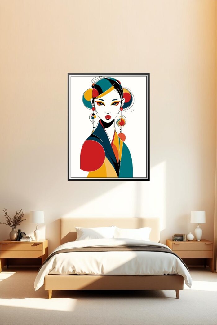 Modern Pop Art Asian Woman Portrait Poster picture