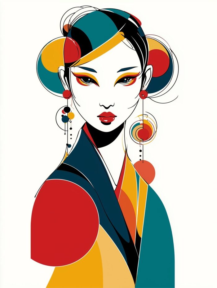 Modern Pop Art Asian Woman Portrait Poster picture