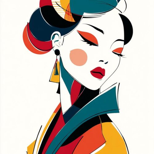 Modern Pop Art Asian Woman Elegance Poster picture