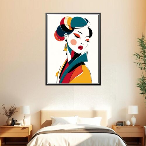 Modern Pop Art Asian Woman Elegance Poster picture