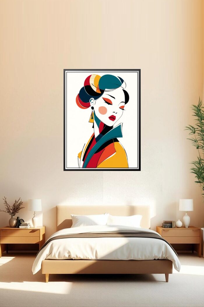 Modern Pop Art Asian Woman Elegance Poster picture