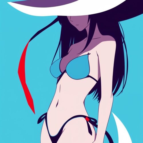 Anime Pop Art Poster – Woman with Sun Hat picture