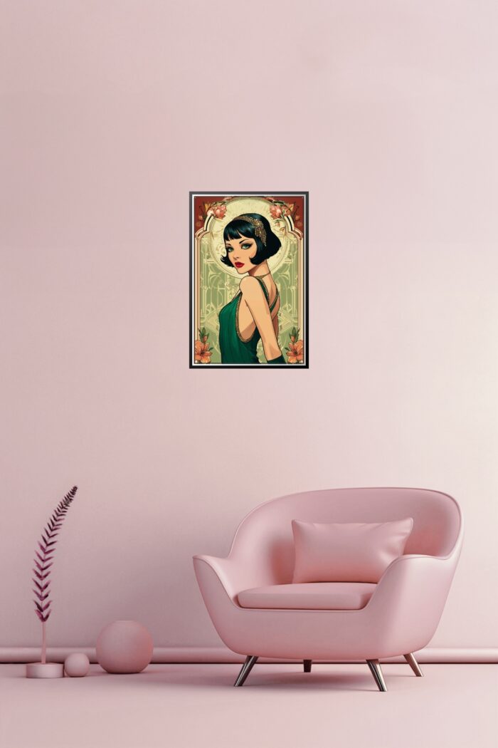 Art Deco Glamour Lady Poster – Vintage Style Wall Art picture