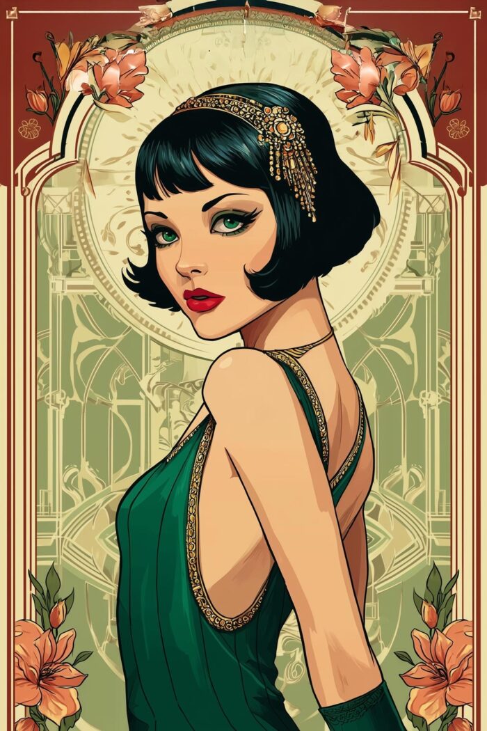Art Deco Glamour Lady Poster – Vintage Style Wall Art picture