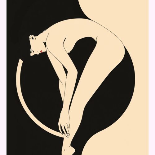 Minimalist Art Deco Bare Woman Silhouette Poster – Elegant Modern Wall Art picture