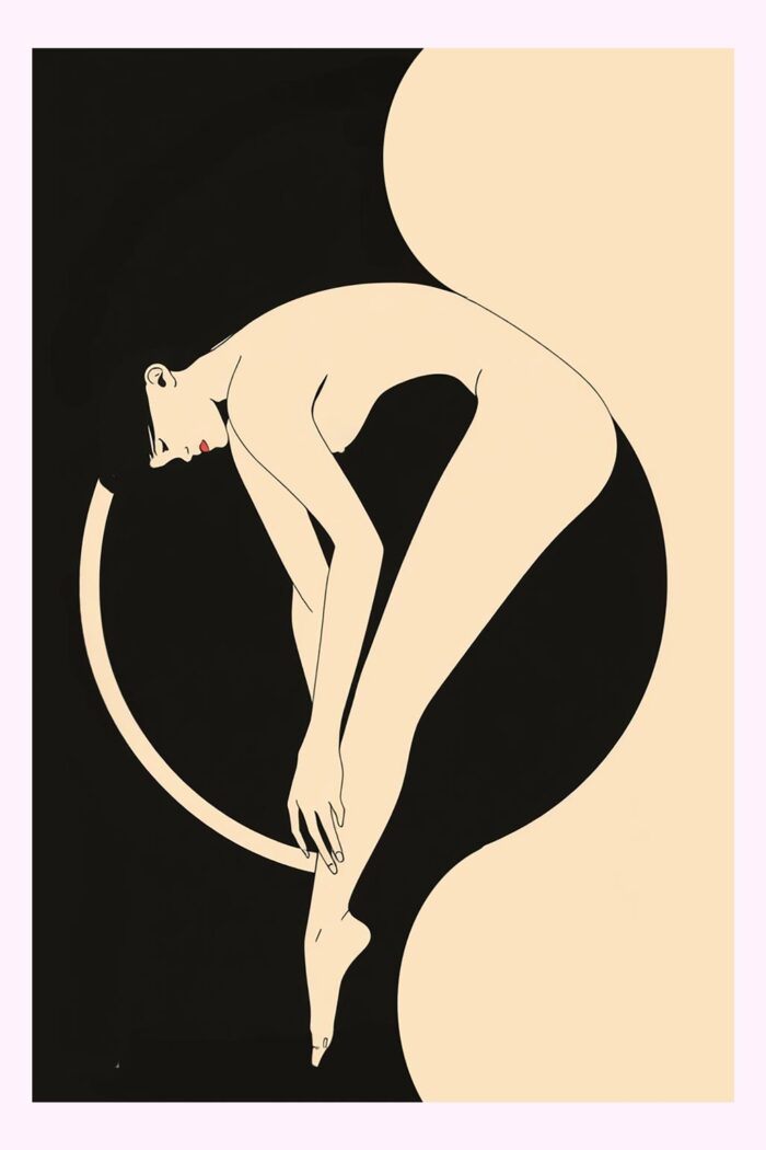 Minimalist Art Deco Bare Woman Silhouette Poster – Elegant Modern Wall Art picture
