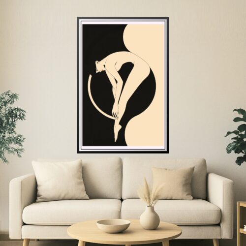 Minimalist Art Deco Bare Woman Silhouette Poster – Elegant Modern Wall Art picture