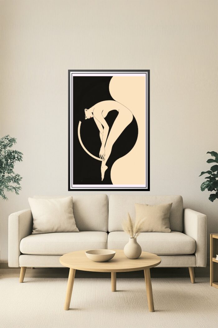 Minimalist Art Deco Bare Woman Silhouette Poster – Elegant Modern Wall Art picture