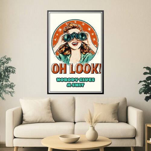 Retro Pop Art Print - 'Oh Look!' Sarcastic Wall Art picture