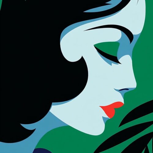Art Deco Woman Portrait Poster – Minimalist Geometric Style picture