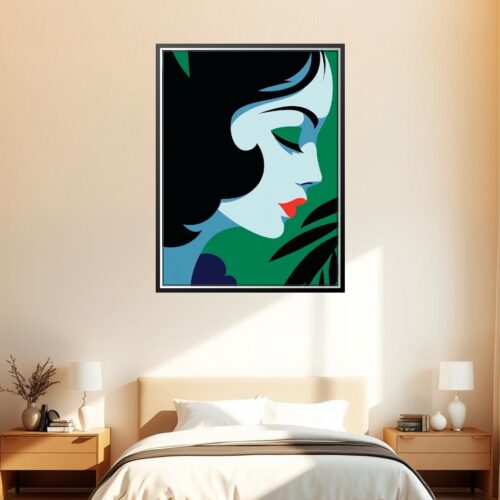 Art Deco Woman Portrait Poster – Minimalist Geometric Style picture