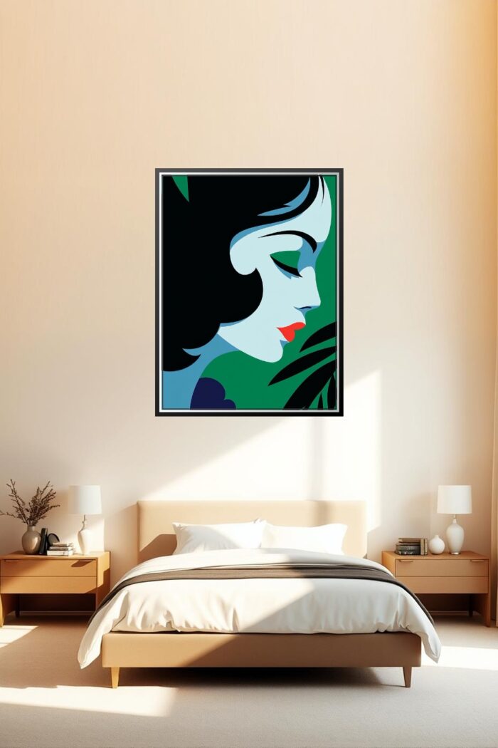 Art Deco Woman Portrait Poster – Minimalist Geometric Style picture