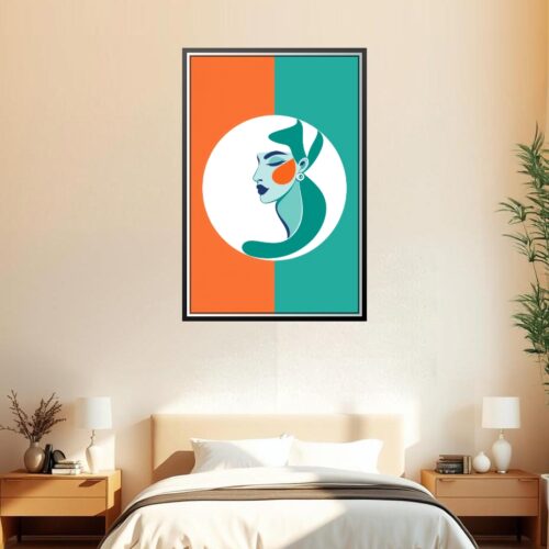 Minimalist Abstract Female Portrait Poster – Modern Geometric Art picture
