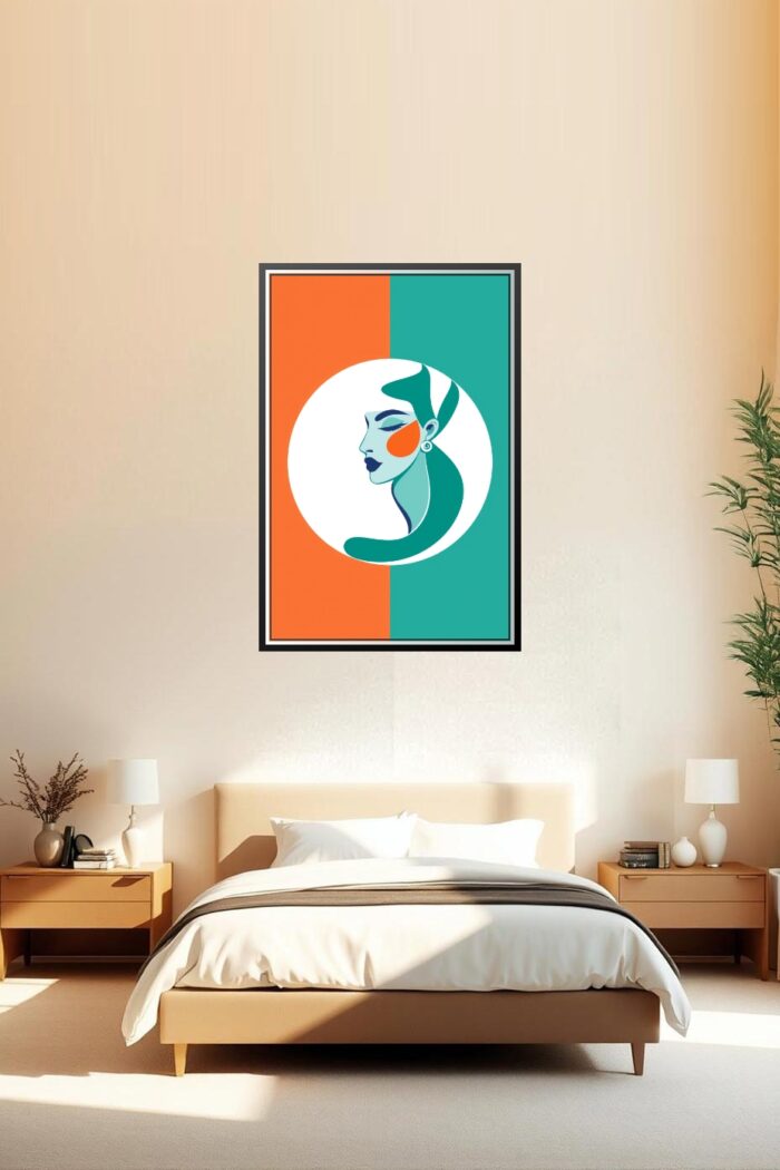 Minimalist Abstract Female Portrait Poster – Modern Geometric Art picture