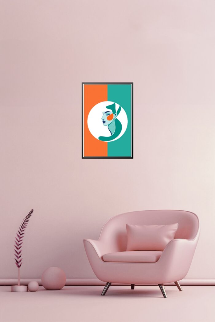 Minimalist Abstract Female Portrait Poster – Modern Geometric Art picture