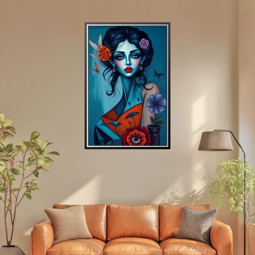 Surreal Fantasy Female Portrait Poster – Gothic Pop Surrealism Art picture