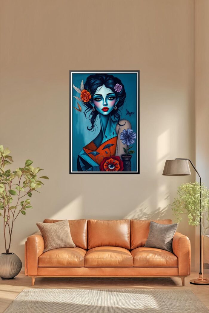 Surreal Fantasy Female Portrait Poster – Gothic Pop Surrealism Art picture
