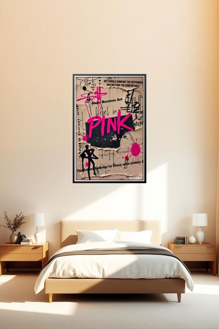 Rebel in Pink Poster – Punk Graffiti Street Art Style picture