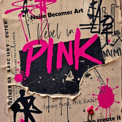 Rebel in Pink Poster – Punk Graffiti Street Art Style picture