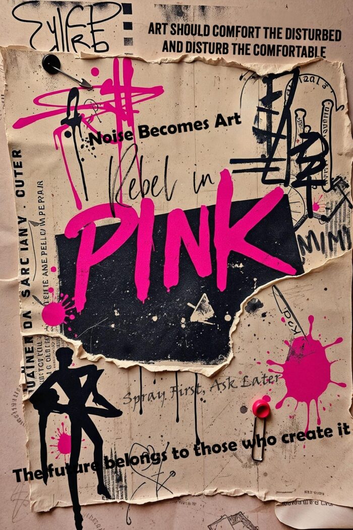 Rebel in Pink Poster – Punk Graffiti Street Art Style picture