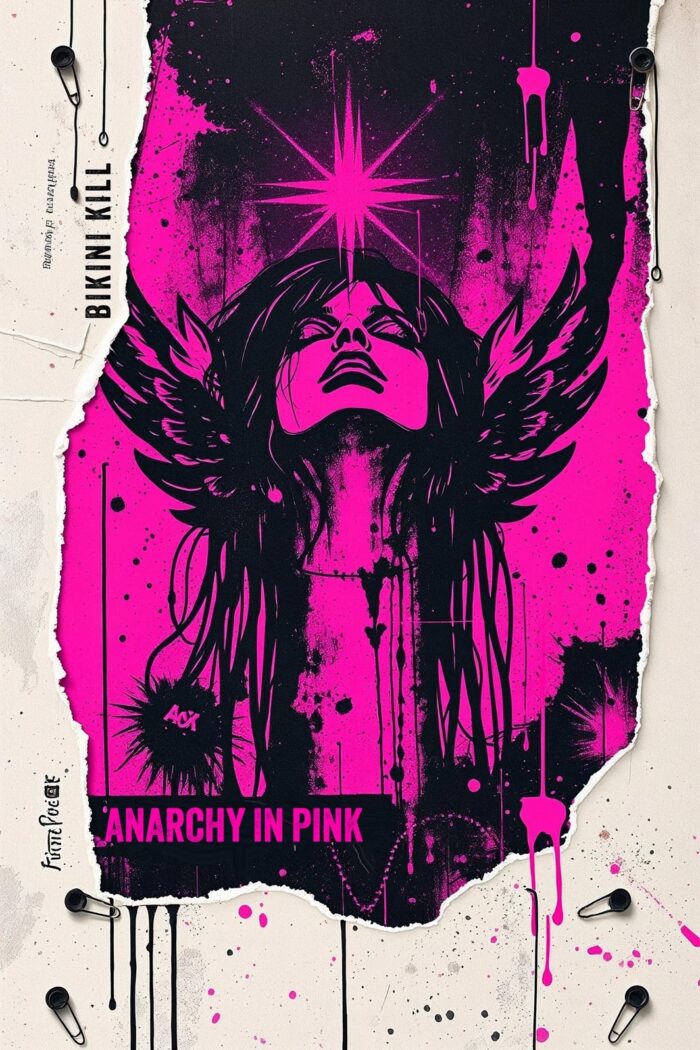 Bikini Kill Anarchy in Pink Poster – Punk Graffiti Street Art picture