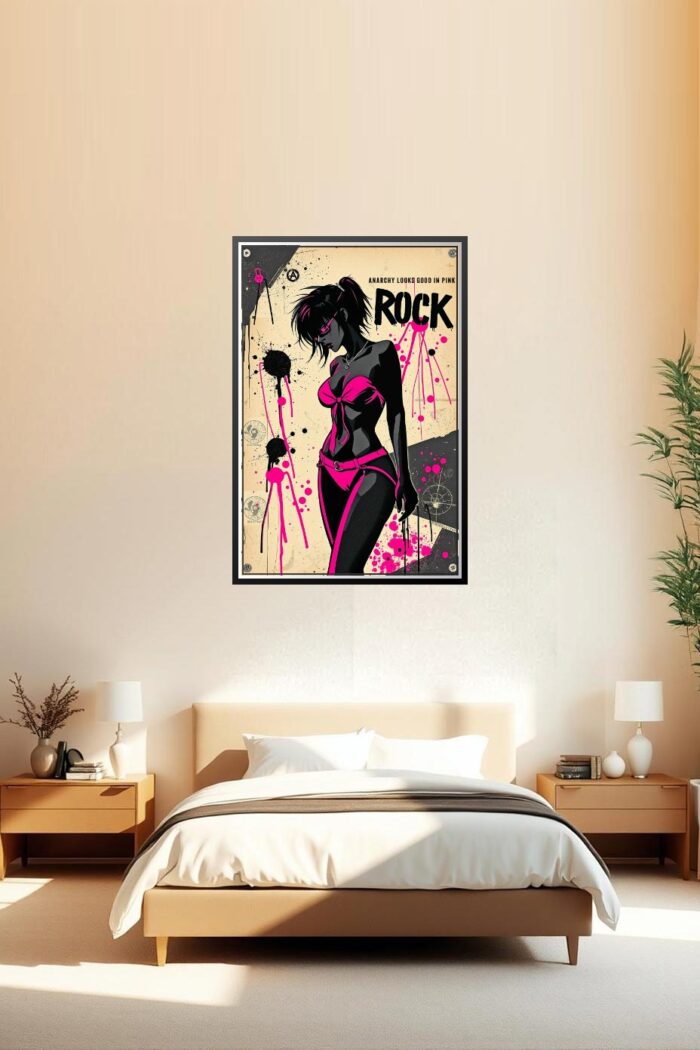 Anarchy in Pink Rock Poster – Punk Graffiti Female Art picture