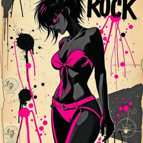 Anarchy in Pink Rock Poster – Punk Graffiti Female Art picture