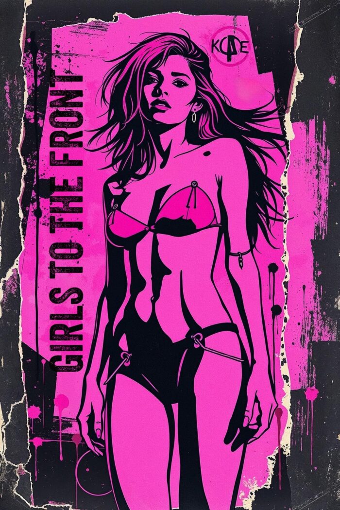Punk Rock Poster – Girls to the Front Riot Grrrl Pop Art Style picture
