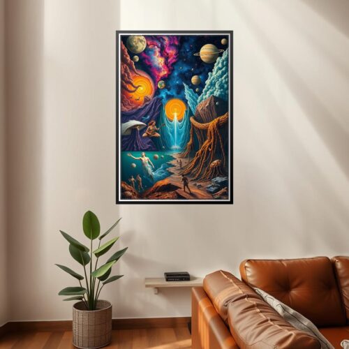 Surreal Cosmic Fantasy Poster – Psychedelic Space Art picture