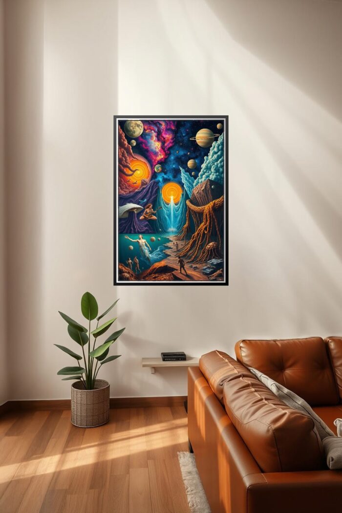 Surreal Cosmic Fantasy Poster – Psychedelic Space Art picture