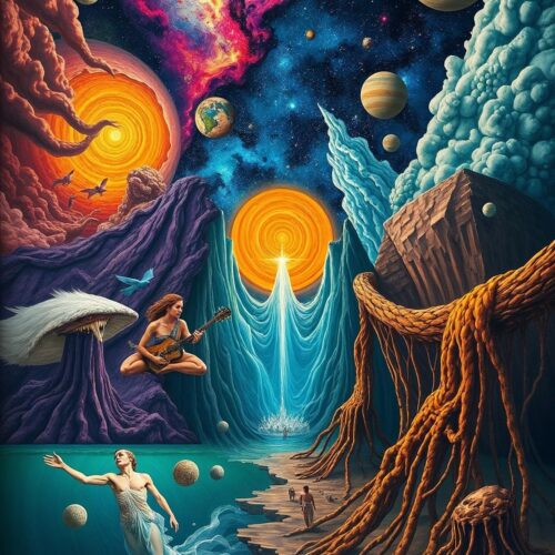 Surreal Cosmic Fantasy Poster – Psychedelic Space Art picture