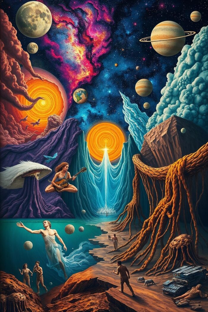 Surreal Cosmic Fantasy Poster – Psychedelic Space Art picture