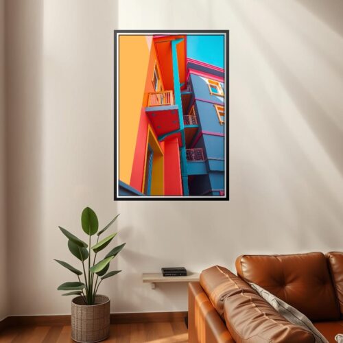 Colorful Modern Architecture Poster – Vibrant Urban Design picture