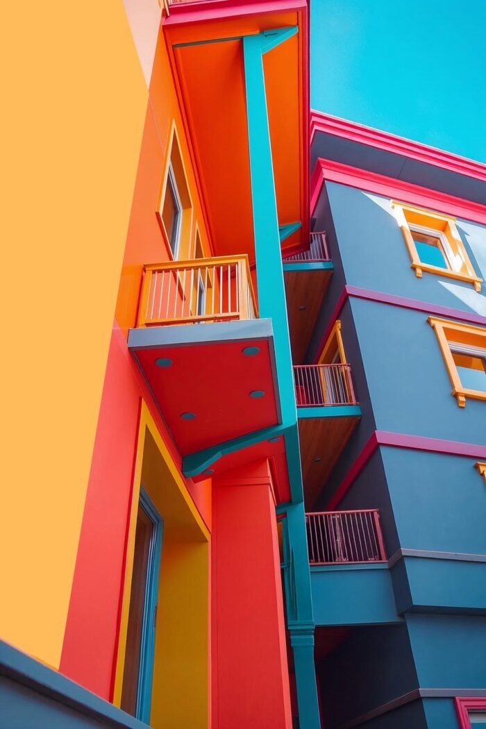 Colorful Modern Architecture Poster – Vibrant Urban Design picture