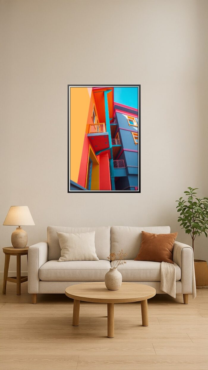 Colorful Modern Architecture Poster – Vibrant Urban Design picture
