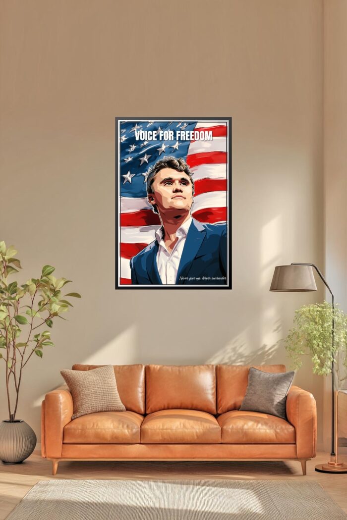 Voice for Freedom Poster – Charlie Kirk Tribute Patriotic Art picture