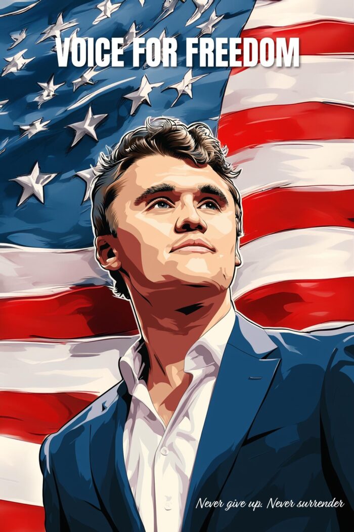 Voice for Freedom Poster – Charlie Kirk Tribute Patriotic Art picture