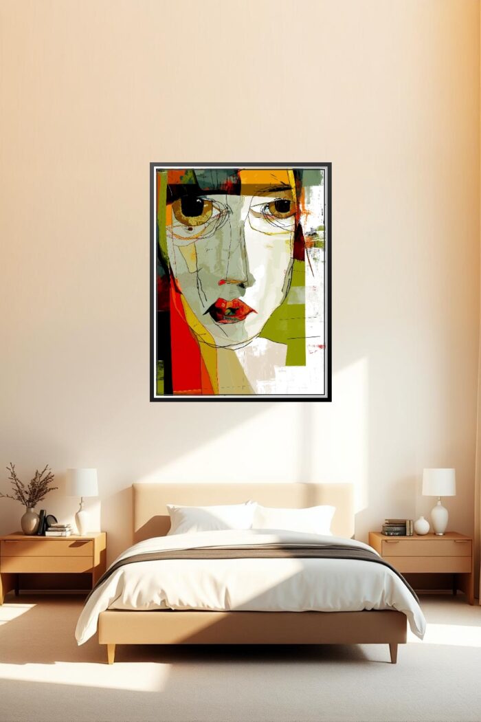 Abstract Expressionist Woman Face – Contemporary Modern Art Poster picture