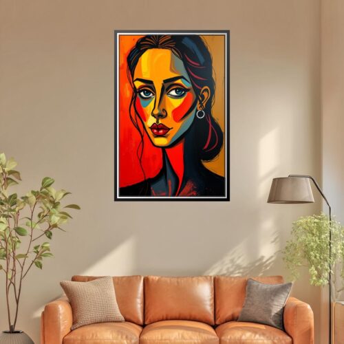 Abstract Expressionist Woman Portrait – Bold Modern Art picture