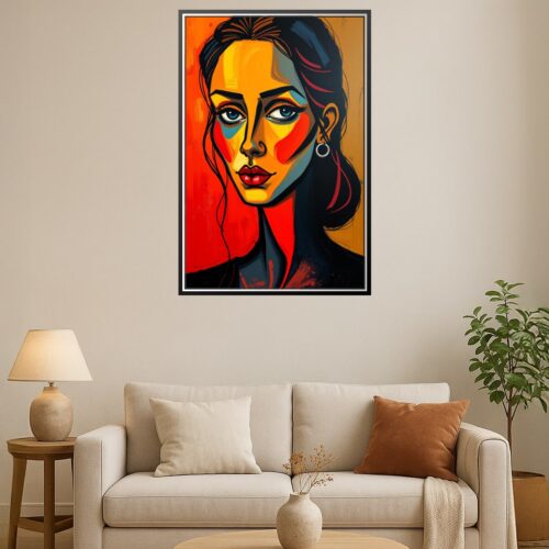 Abstract Expressionist Woman Portrait – Bold Modern Art picture