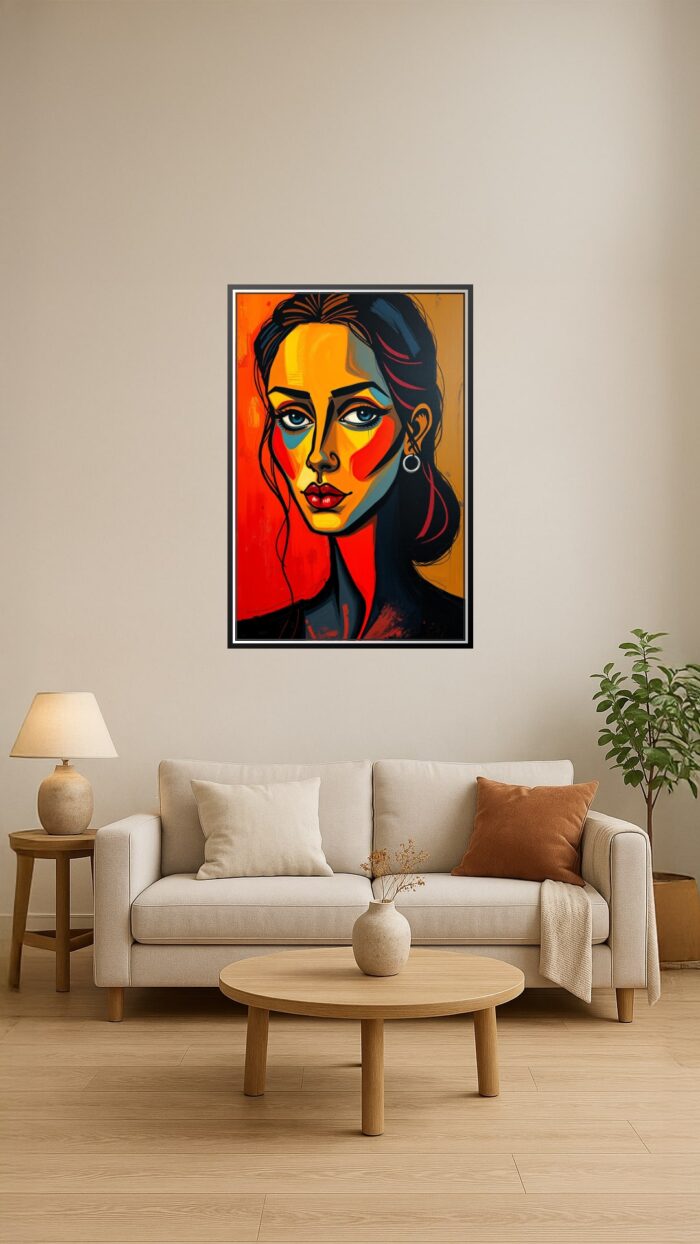 Abstract Expressionist Woman Portrait – Bold Modern Art picture