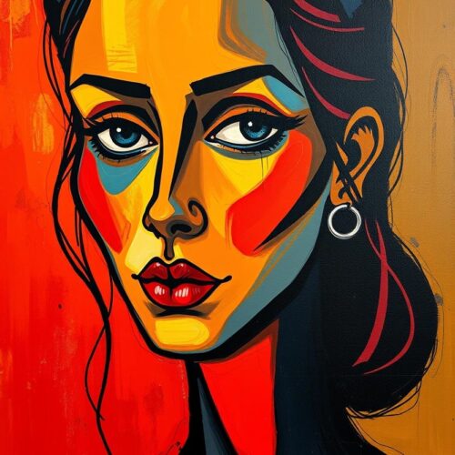 Abstract Expressionist Woman Portrait – Bold Modern Art picture