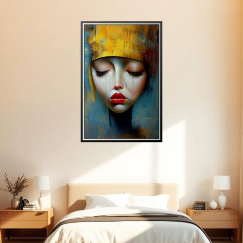 Abstract Expressionist Portrait Print - Woman in Golden Crown picture