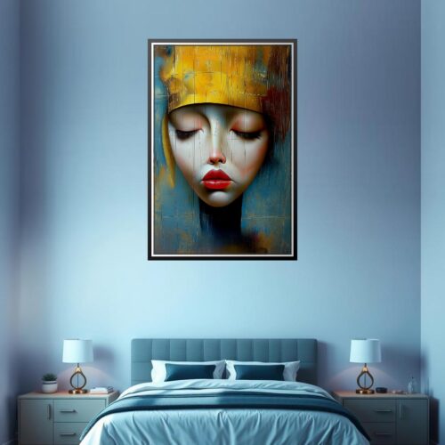 Abstract Expressionist Portrait Print - Woman in Golden Crown picture