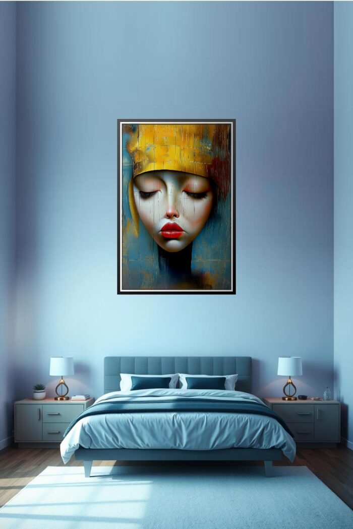 Abstract Expressionist Portrait Print - Woman in Golden Crown picture